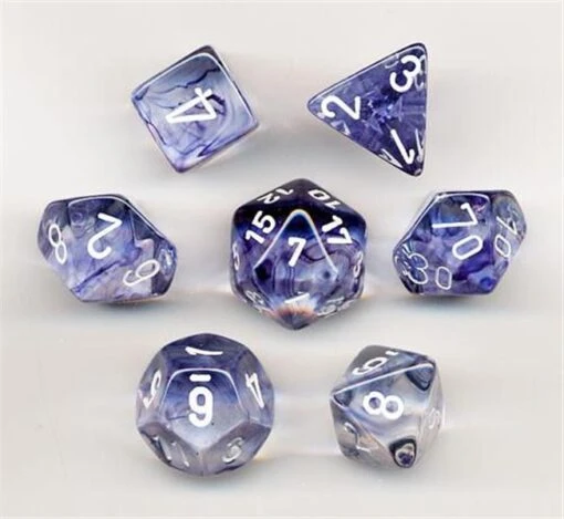 Chessex Dobbelstenen Nebula Black/White Polydice (7 Stuks) -Bordspellen Winkel 1059549855