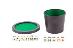 Dobbelset (Beker Met Deksel, 6 Dobbelstenen, 5 Pokerstenen) -Bordspellen Winkel 1085809064