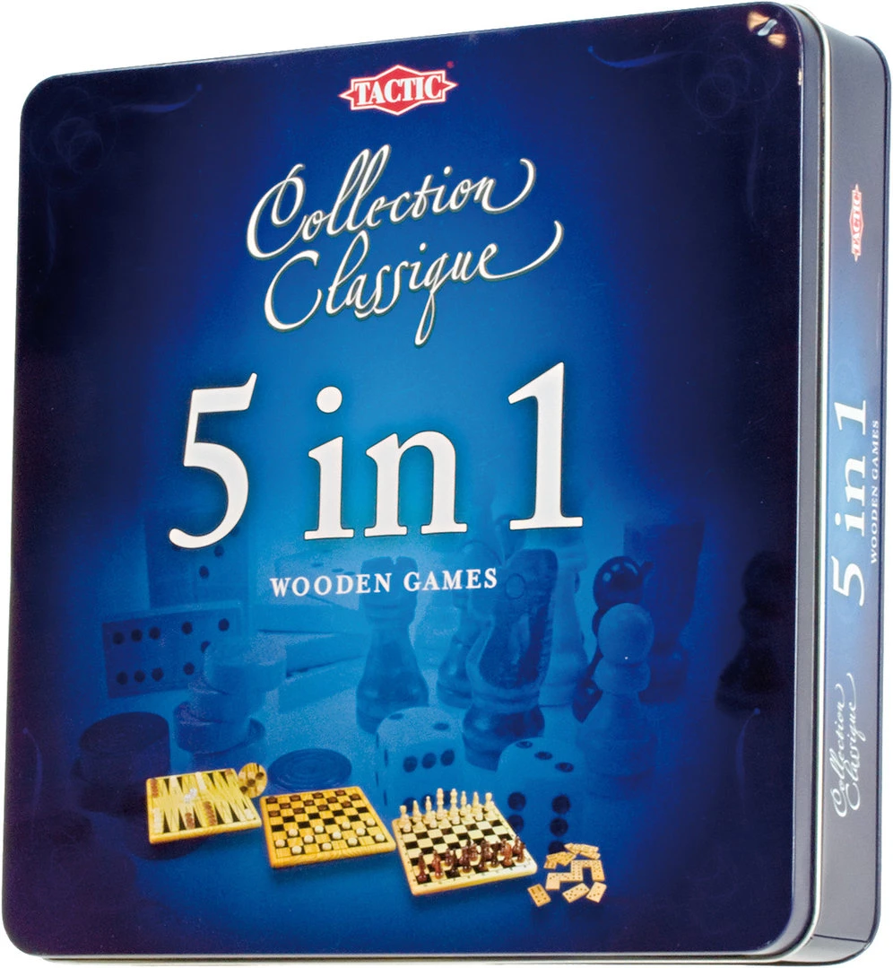 TACTIC 5 In 1 Hout - Schaken, Dammen, Tic Tac Toe, Backgammon En Domino 1 TACTIC 5 In 1 Hout - Schaken, Dammen, Tic Tac Toe, Backgammon En Domino