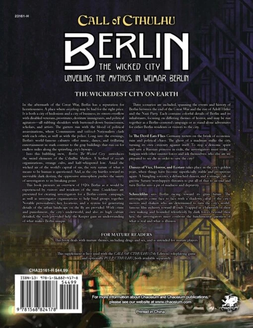 Call Of Cthulhu: Berlin, The Wicked City -Bordspellen Winkel 1343557766