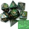 Chessex Scarab Jade/Gold Polydice (7)