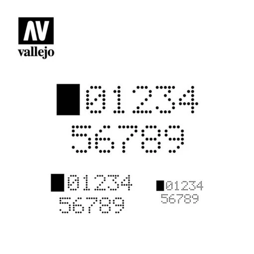 Hobby Stencils: Digital Numbers (Vallejo) -Bordspellen Winkel 1434396412