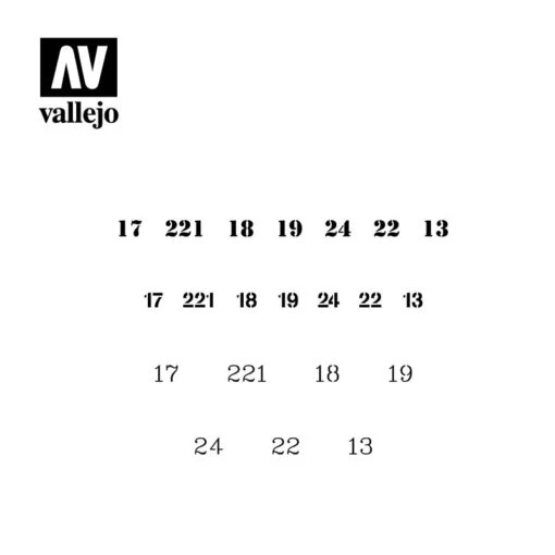 Hobby Stencils: Soviet Numbers WWII (Vallejo) -Bordspellen Winkel 1434435762