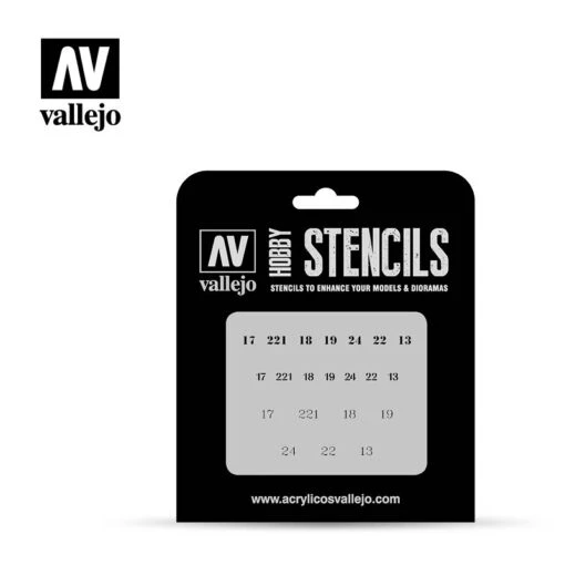 Hobby Stencils: Soviet Numbers WWII (Vallejo) -Bordspellen Winkel 1434435767