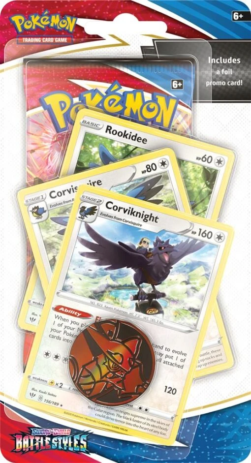 POKEMON Pokémon: Sword & Shield - Battle Styles (Premium Checklane Blister - Corviknight) -Bordspellen Winkel 1577170479