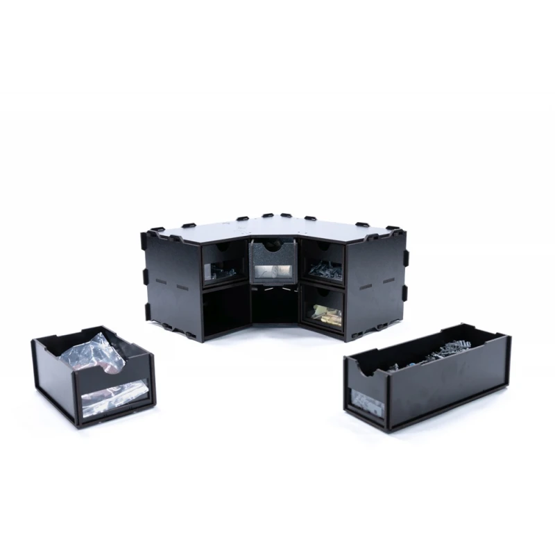 Black Paint Rack: Hoekstuk Met Lades 1 Black Paint Rack: Hoekstuk Met Lades