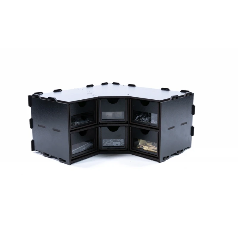 Black Paint Rack: Hoekstuk Met Lades 4 Black Paint Rack: Hoekstuk Met Lades - Afbeelding 4