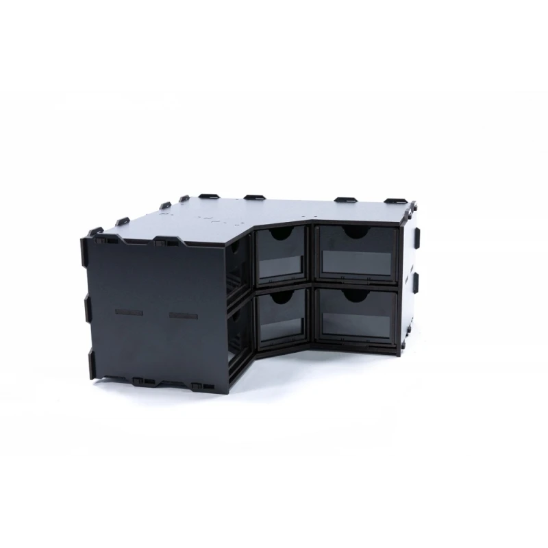 Black Paint Rack: Hoekstuk Met Lades 3 Black Paint Rack: Hoekstuk Met Lades - Afbeelding 3