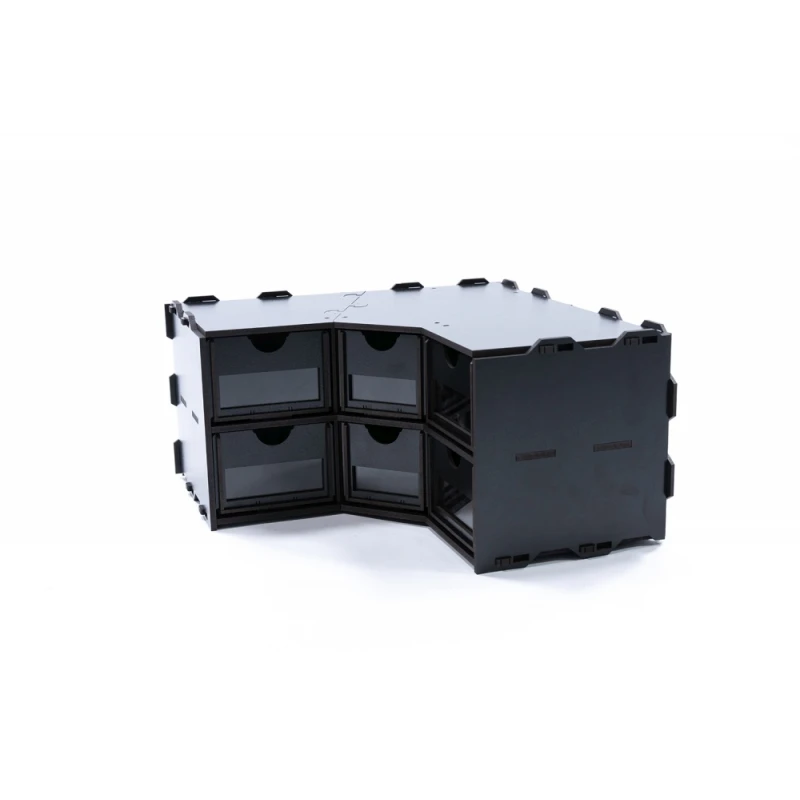 Black Paint Rack: Hoekstuk Met Lades 2 Black Paint Rack: Hoekstuk Met Lades - Afbeelding 2