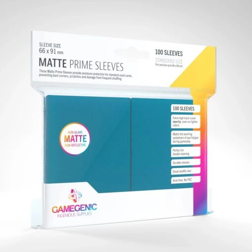 Gamegenic Matte Prime Sleeves: Standard Size Blue (66x91mm) - 100x -Bordspellen Winkel 1799030385