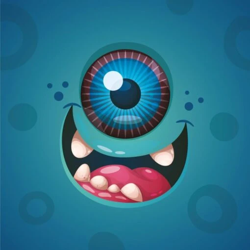 Dice Tray Happy Cyclope Blue Monster -Bordspellen Winkel 1804511241