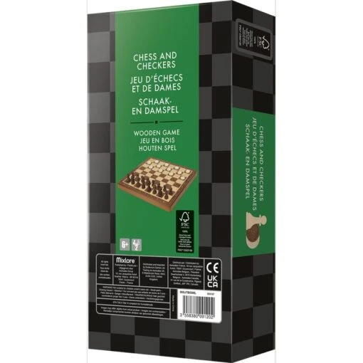 Houten Schaak- En Damspel (Opvouwbaar) -Bordspellen Winkel 1943855781