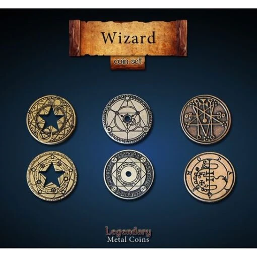Metal Coins: Wizard -Bordspellen Winkel 1958182926