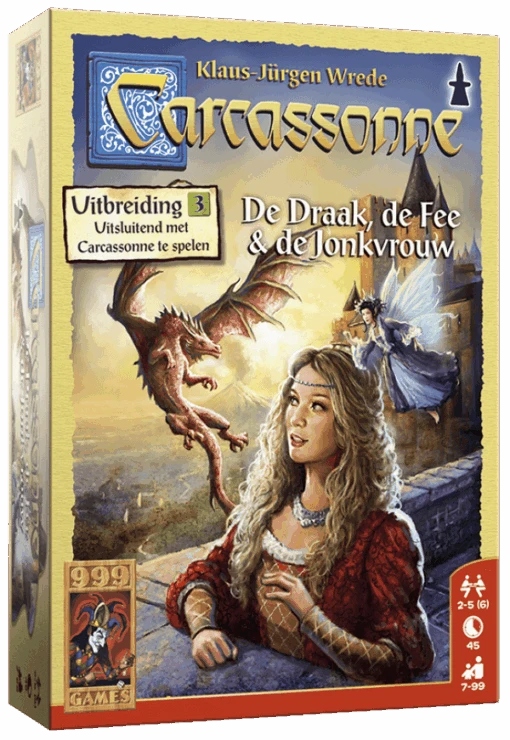 999 Games Carcassonne: De Draak, De Fee En De Jonkvrouw (Uitbreiding 3) -Bordspellen Winkel 365224073