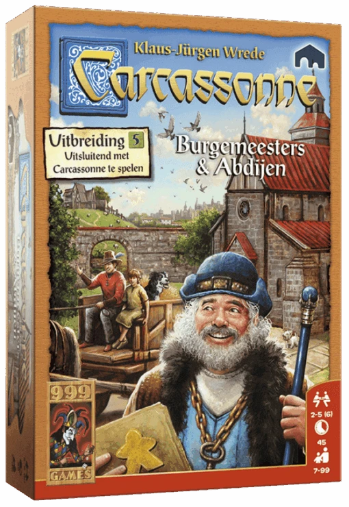 999 Games Carcassonne: Burgemeesters En Abdijen (Uitbreiding 5) -Bordspellen Winkel 398607291