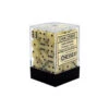 Chessex Dobbelstenen Opaque Ivory/Black - D6 - 12mm - 36 Stuks