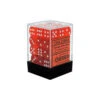 Chessex Dobbelstenen Translucent Orange/White - D6 - 12mm - 36 Stuks