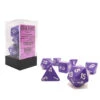 Chessex Dobbelstenen Opaque Purple/White Polydice (7 Stuks)