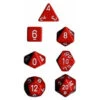 Chessex Dobbelstenen Opaque Red/White Polydice (7 Stuks)